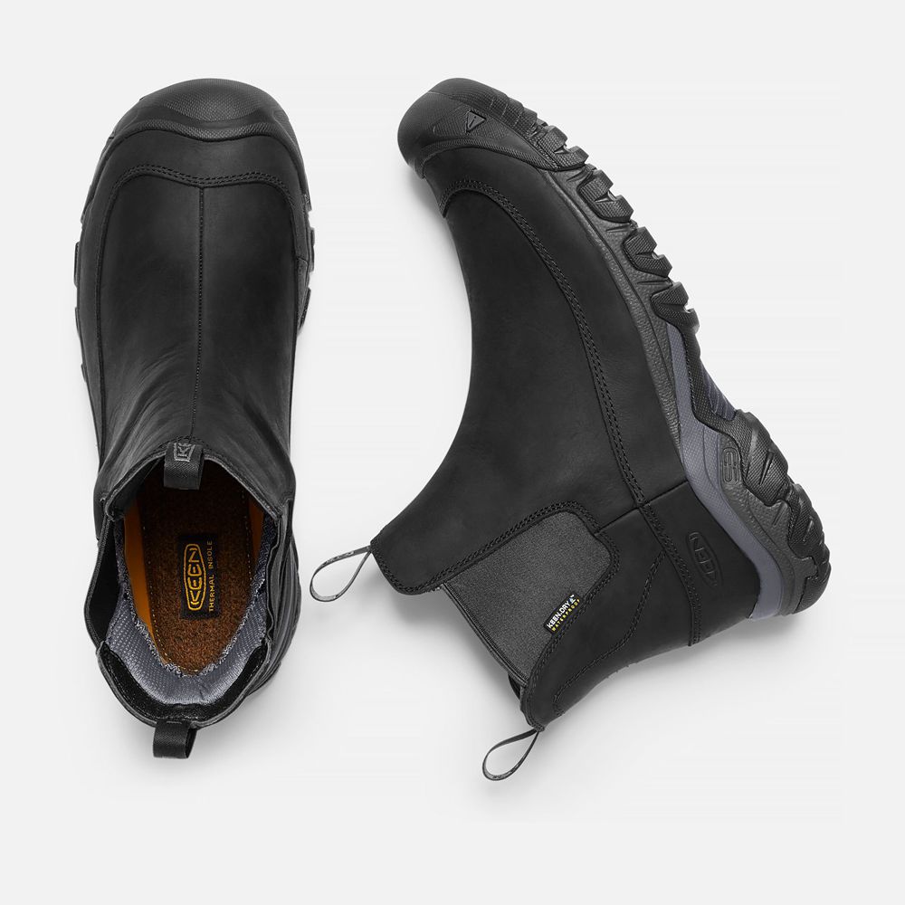 Botas Chelsea Keen Mexico Negros - Hombre Anchorage Iii Waterproof - NU0189735